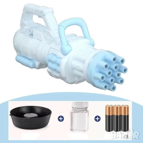 Модерен пистолет за сапунени балончета с батерии и удобна дръжка / Цвят: Син, Розов, снимка 4 - Други - 52583596