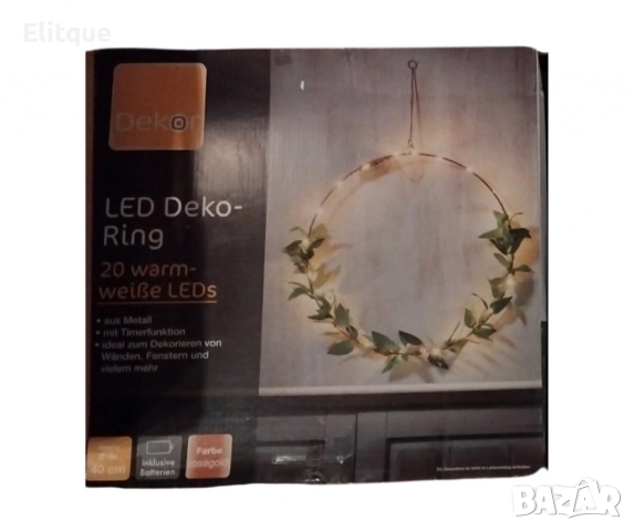 LED декоративен пръстен 20 топли бели светодиода, снимка 8 - Други стоки за дома - 52684526
