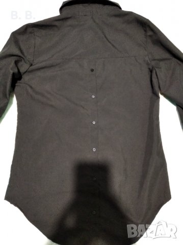 Черна риза обличана веднъж, снимка 3 - Ризи - 34405854