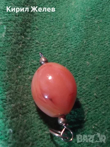 ПОСРЕБРЕНА СТАРА АРТ ВИСУЛКА РОЗОВ АХАТ 19159, снимка 9 - Антикварни и старинни предмети - 35596699