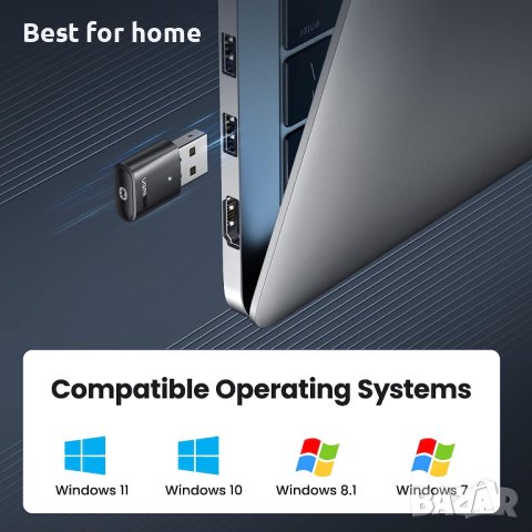 UGREEN USB Bluetooth адаптер за компютър, 5.0 Bluetooth донгъл приемник [Windows 11/10/8.1 без драйв, снимка 6 - Други - 41806853