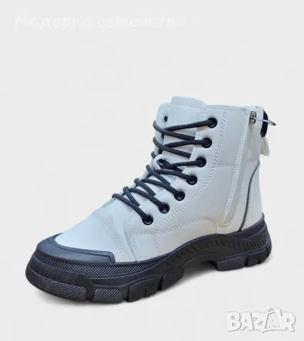 Спортни дамски боти с цип и връзки , снимка 1