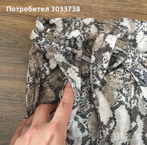 H&M панталон с колан змийски десен 38, снимка 4 - Панталони - 41830565