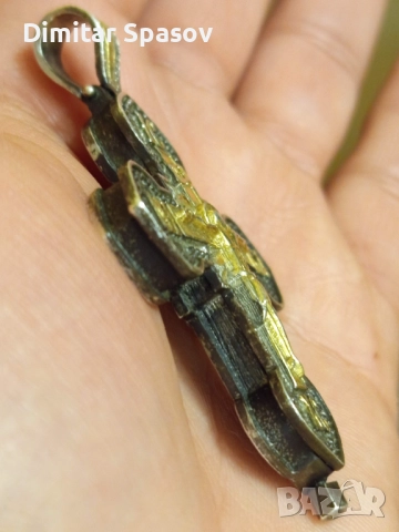 Висулка Сребърен Кръст Енколпион Разпятие Богородица Мощехранителница Религия, снимка 6 - Колиета, медальони, синджири - 52889430