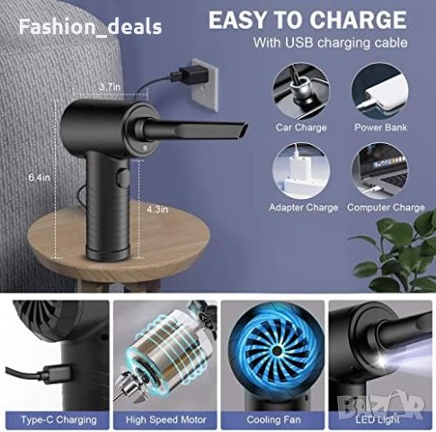 Нова Прахосмукачка за сгъстен въздух/3 скорости LED светлина Чисти електроника, снимка 2 - Друга електроника - 41547942