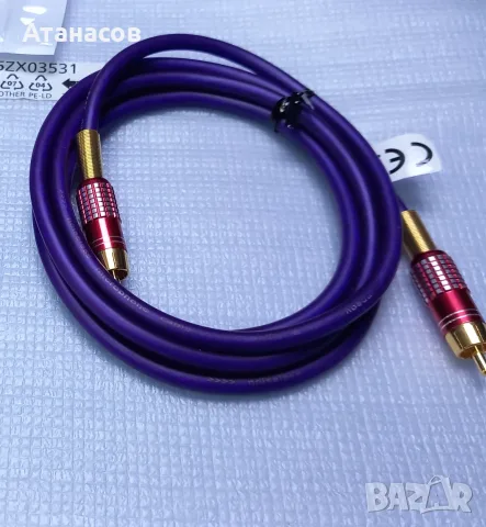 Audio кабел RCA-RCA - 2м подходящ за субуфер и микрофон - 12€ 