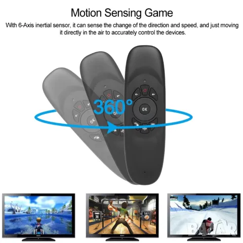 Дистанционно управление с безжична клавиатура за Smart TV, QWERTY, Air Mouse, 2,4 GHz, снимка 2 - Дистанционни - 47512417