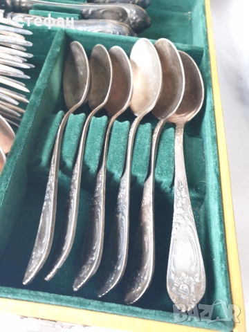 Комплект посребрени прибори, снимка 5 - Антикварни и старинни предмети - 53537398