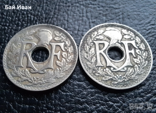 Стара монета 25 сантима 1927 г. и 1929 г. Франция - красиви !, снимка 8 - Нумизматика и бонистика - 42219448