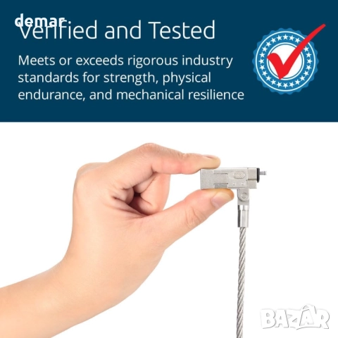 Kensington Slim NanoSaver 2.0 EQ ключалка за лаптоп с ключ, 1,8 м кабел (K60630WW), снимка 6 - Лаптоп аксесоари - 51463454