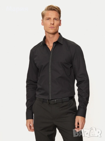HUGO Риза Keidi 50524849 Черен Slim Fit