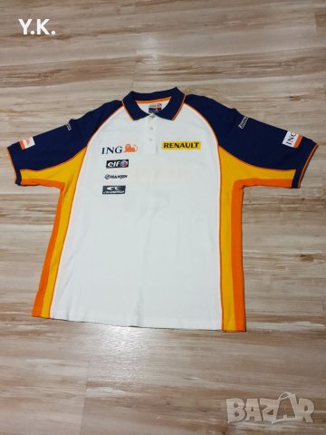 Оригинална мъжка тениска с яка ING Renault F1 Team, снимка 2 - Тениски - 40125764