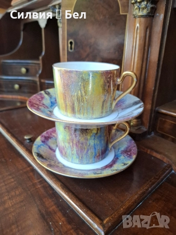 Винтидж комплект от две порцеланови чаши и чинийки "Limoges Paris", снимка 6 - Други стоки за дома - 51796143