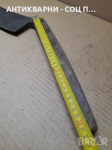 Голям Стар Ръчно Кован Нож За Сено , снимка 11 - Антикварни и старинни предмети - 44809156