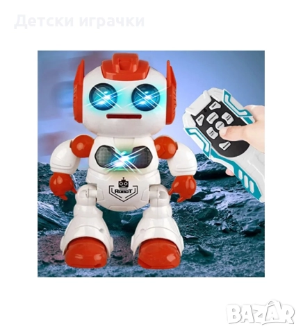 Робот с дистанционно и пулове, светлини и музика, танцуващ