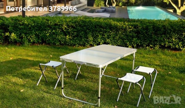 Сгъваема градинска маса със 4 стола , снимка 3 - Къмпинг мебели - 41980965