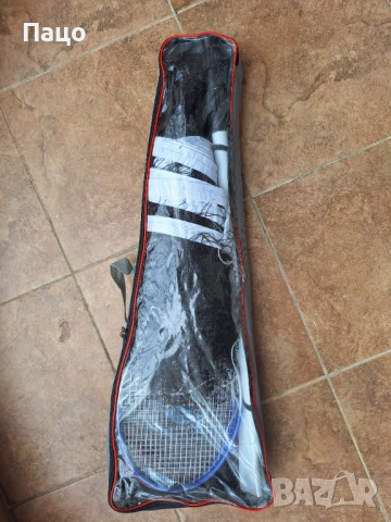 Ракети за бадминтон  4 броя/Mрежа за бадминтон със стойки, снимка 5 - Тенис - 51876295