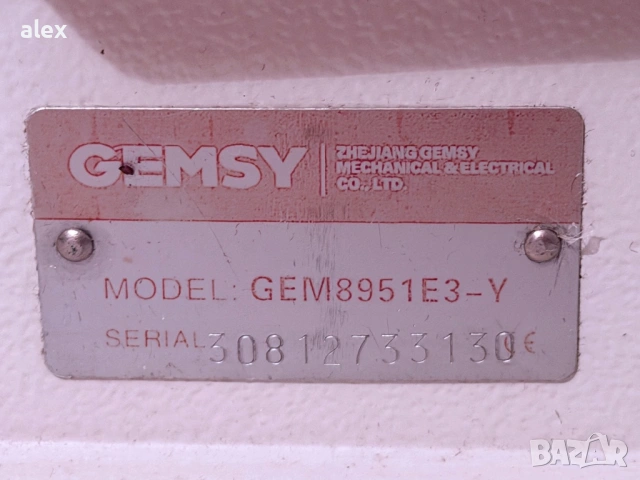 Индустриална шевна машина-GEMSY, снимка 5 - Други машини и части - 53850578