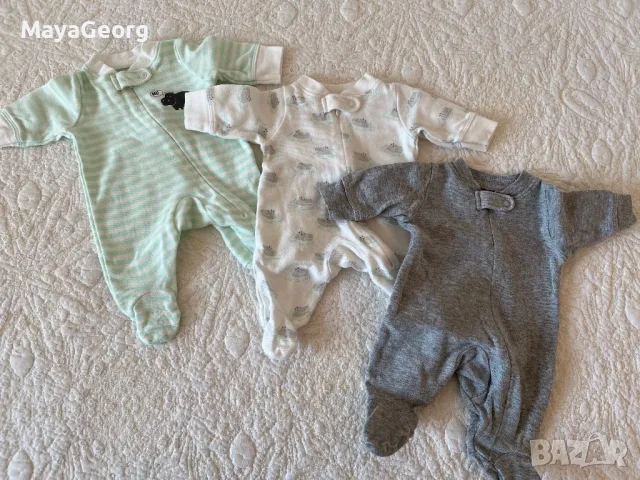 Комплект ромпъри за малко бебе 42-48 см