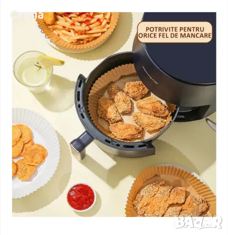 Кръгли еднократни хартиени форми , тави за печене в Еър Фрайер 100бр , снимка 5 - Форми - 49454645