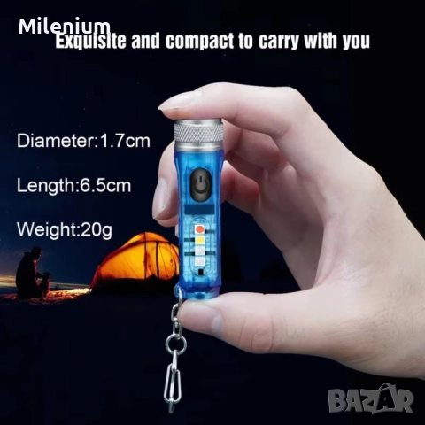 Мини фенерче ключодържател M300 Type-C, снимка 3 - Друга електроника - 51589137