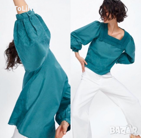 Zara Риза/блуза, снимка 3 - Блузи с дълъг ръкав и пуловери - 36140610