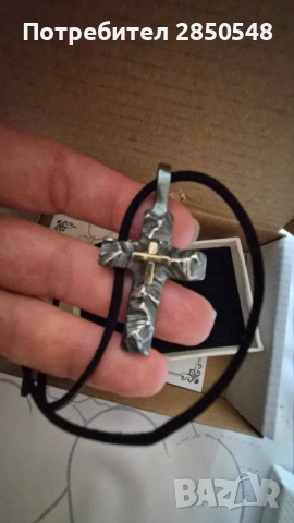 Сребърен кръст ръчна изработка , снимка 2 - Колиета, медальони, синджири - 53515378