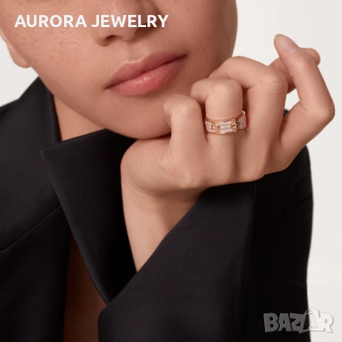 CARTIER Love Band Rose Gold Classic Model Paved Diamonds Пръстен, снимка 10 - Пръстени - 53238222