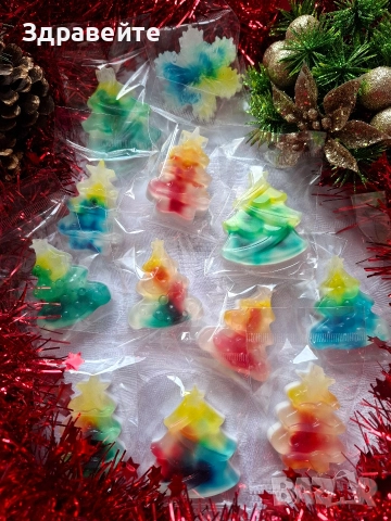 Красиви глицеринови натурални сапунчета с аромат на Коледа