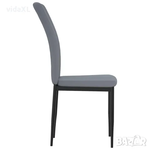 vidaXL Трапезни столове, 4 бр, светлосиви, кадифе, снимка 5 - Столове - 56146840