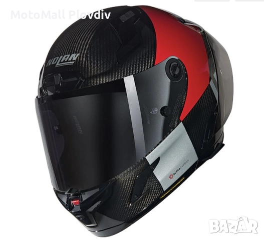 Каска Nolan X-804 RS Ultra Carbon Combo Gara 351 Black Gray Red – Гланц ECE 22.06, снимка 3 - Аксесоари и консумативи - 51889732