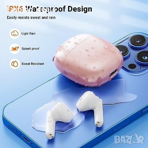 Нови Безжични Bluetooth 5.3 слушалки водоустойчиви за iOS Android, снимка 7 - Bluetooth тонколони - 42202449