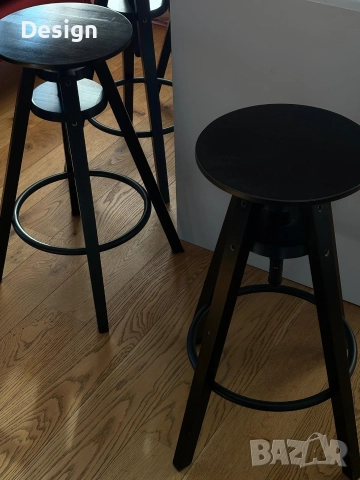 4 черни дървени бар плод стола Ikea