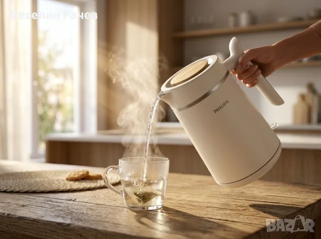 Електрическа кана Philips Eco HD9365/10 (1.7 л, 2200W) – Отлично състояние, снимка 3 - Кани - 55778647
