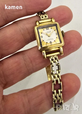 Винтидж дамски часовник EFORA - 20 микрона валцувано злато - 17 камъка, снимка 6 - Антикварни и старинни предмети - 53658747