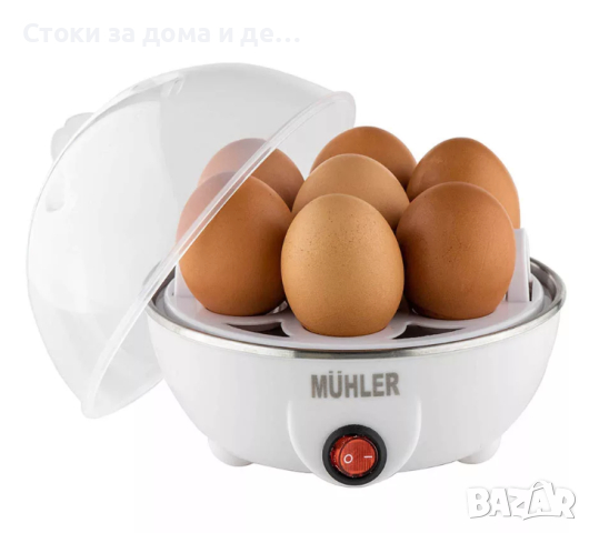 ✨Уред за варене на яйца Muhler ME-271, За 7 яйца, 350W, Бял 