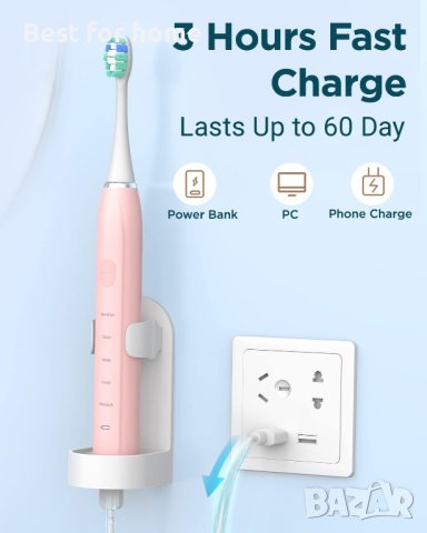 Ултразвукова четка за зъби с 6 глави, 5 режима, 60 дни батерия Phylian Pro, снимка 7 - Други - 41467900