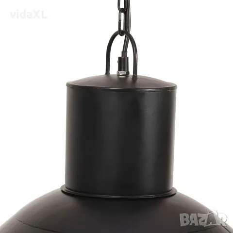 vidaXL Пенделна лампа 25 W черна кръгла 48 см E27, снимка 5 - Лампи за таван - 56146717
