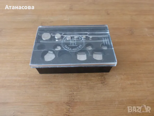 Комплект малки теглилки грамове за везна кантар 1980 г, снимка 8 - Антикварни и старинни предмети - 48435039