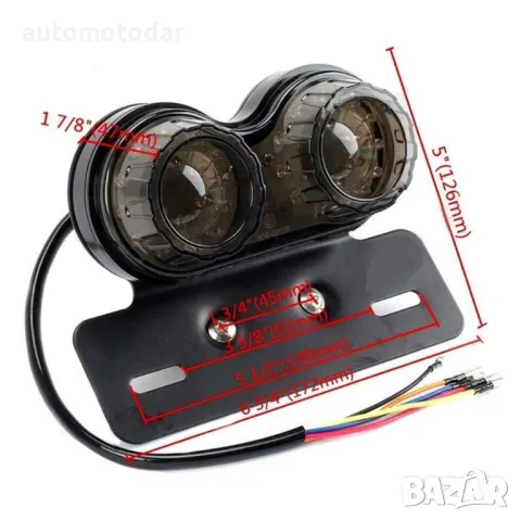 Стоп за мотор със стойка номер и мигачи, снимка 5 - Аксесоари и консумативи - 48678421