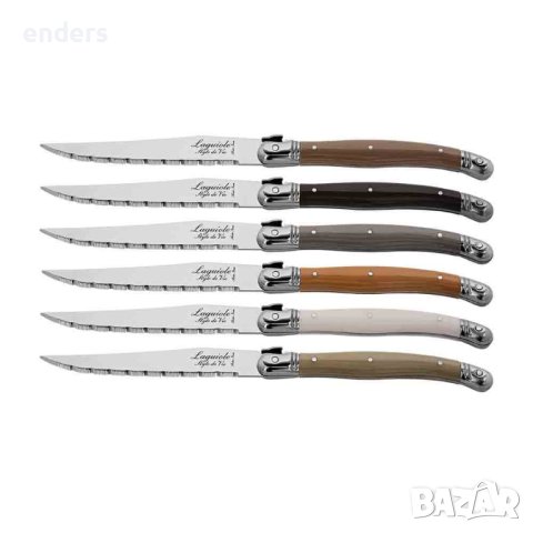 Комплект 6 ножa за стекове с дървена поставка Laguiole Style de Vie Premium Treasure, снимка 3 - Прибори за хранене, готвене и сервиране - 42176528
