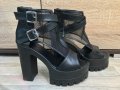 Секси черни обувки MDE на платформа с ток