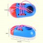 Монтесори дървена играчка връзване на обувка, снимка 2