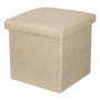 1221356 Бежова табуретка за съхранение със сгъваем дизайн – Ленена дамаска, 30 см, снимка 2
