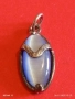Класически сребърен медальон с печат 925 и син камък КОТЕШКО ОКО 57001, снимка 2