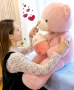 Голямо розово плюшено Мече с Bubble Шейк, 110см Розова Мечка, снимка 5