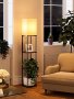 Дървен рафт с лампа в различни цветове - Light Zone 🇩🇪 , снимка 1 - Декорация за дома - 41078886