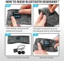 Спортна лента за глава за бягане, Bluetooth 5,2, Hamds free, вграден микрофон и слушалки, USB зарежд, снимка 9