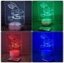 Нова 3D лампа с Великденско зайче + дистанционно, снимка 1 - Настолни лампи - 36098497