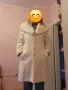 Бяло Шампанско палто яке връхна дреха с пухена яка , снимка 1